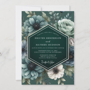 Emerald Vesperal Bloom Wedding Invitation
