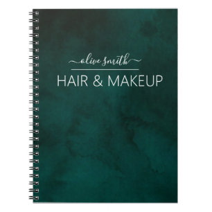 Emerald watercolor Business Notebook