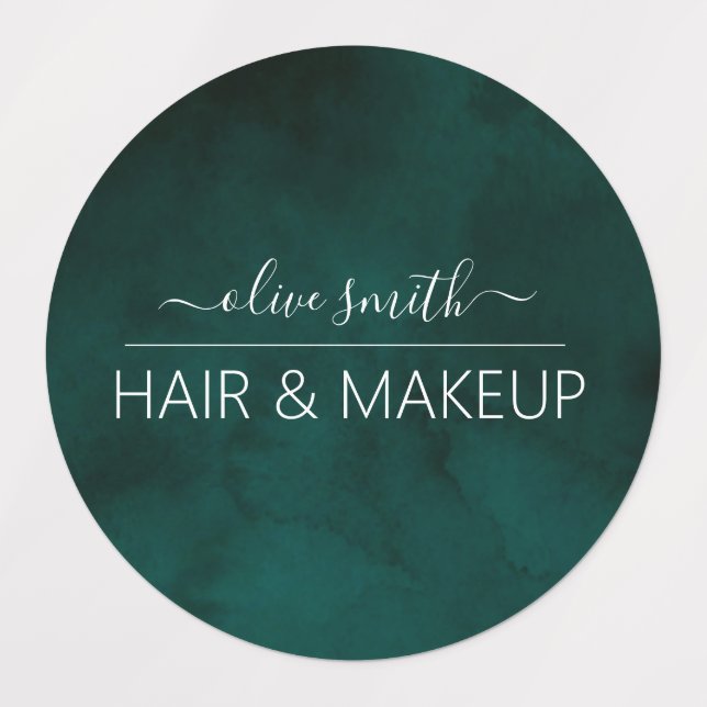 Emerald watercolor Monogram Name  (Design 1)