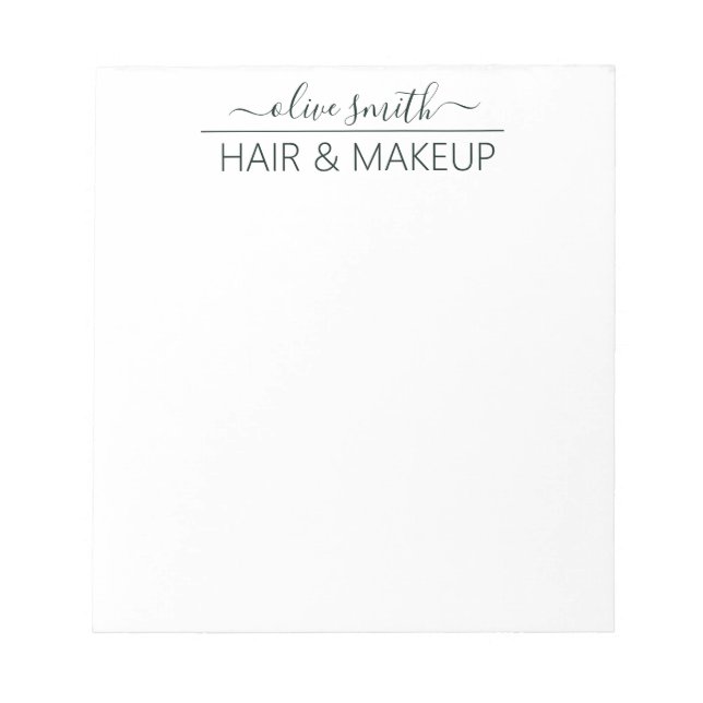 Emerald watercolor Monogram Name  Notepad (Front)