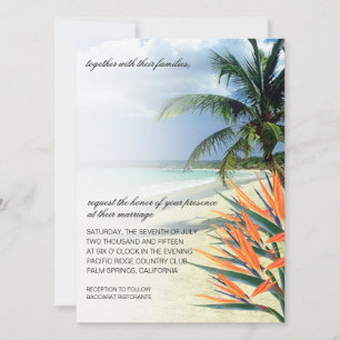 Emerald Waters Tropical Beach   aqua Invitation