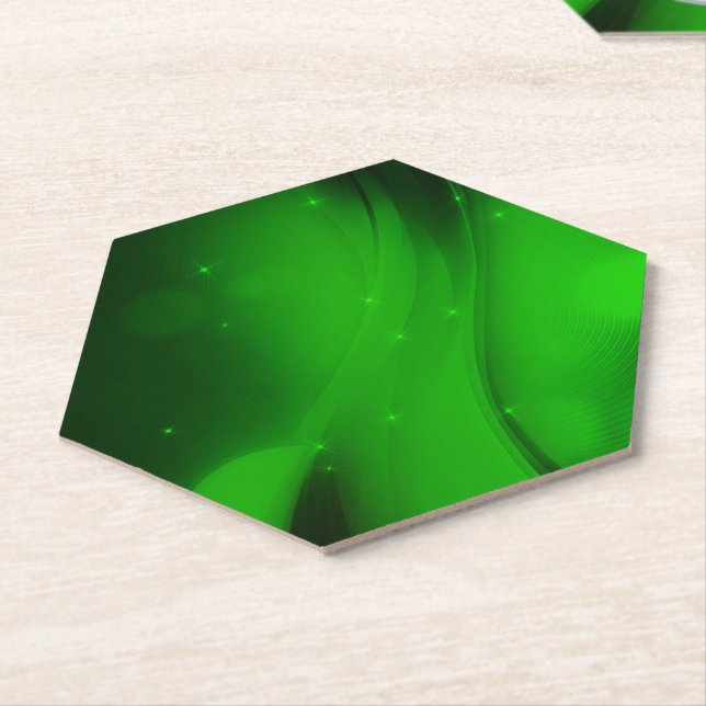 Emerald Wave Paper Coaster (Angled)