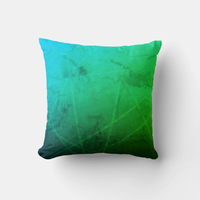 Emerald Waves: Unique Green and Blue  Cushion (Front)
