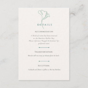 Emerald Wedding Accommodation Details card