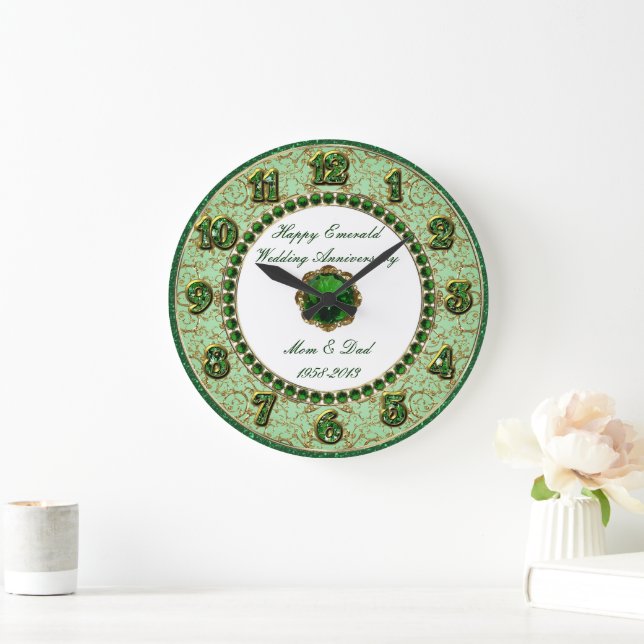 Emerald Wedding Anniversary Clock (Home)