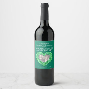Emerald wedding anniversary custom wine labels
