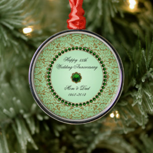 Emerald Wedding Anniversary Ornament