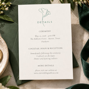 Emerald Wedding Information Details Enclosure Card