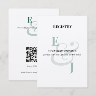 Emerald Wedding Registry | QR Code Enclosure Card