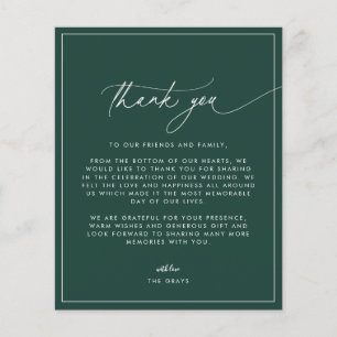 Emerald Wedding Thank You Card