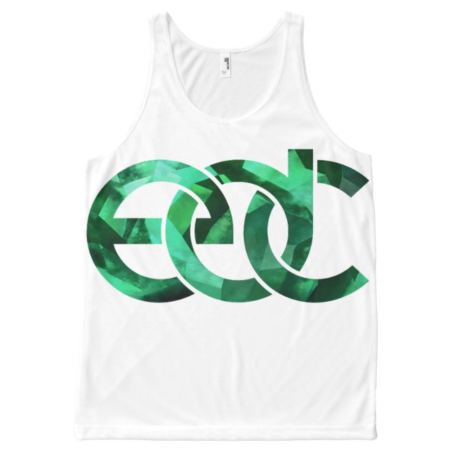 Emerald/white EDM All-Over Print Singlet (Front)