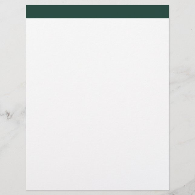 Emerald White Return Address Custom Letterhead (Front)