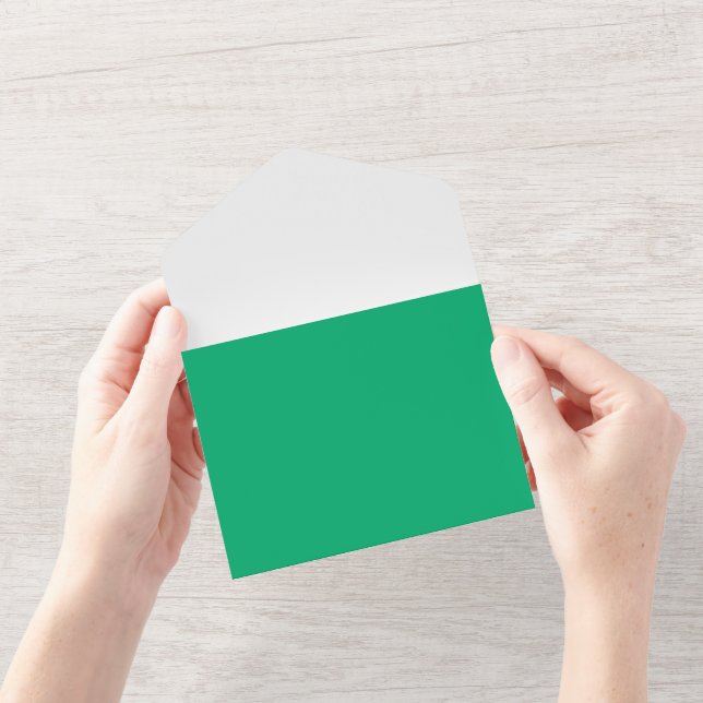 Emerald & White Wedding Mailer – Customisable All In One Invitation (Opening)