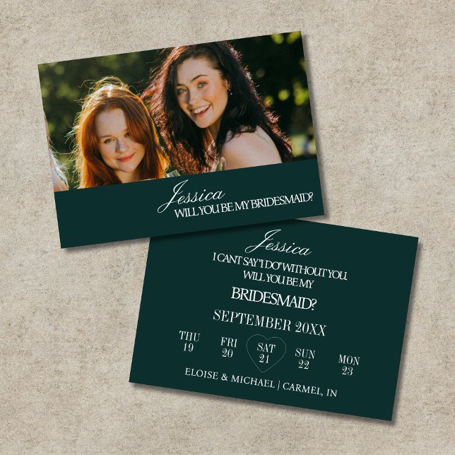 Emerald Will You Be My Bridesmaid Proposal Card (Emerald Will You Be My Bridesmaid Proposal Card)