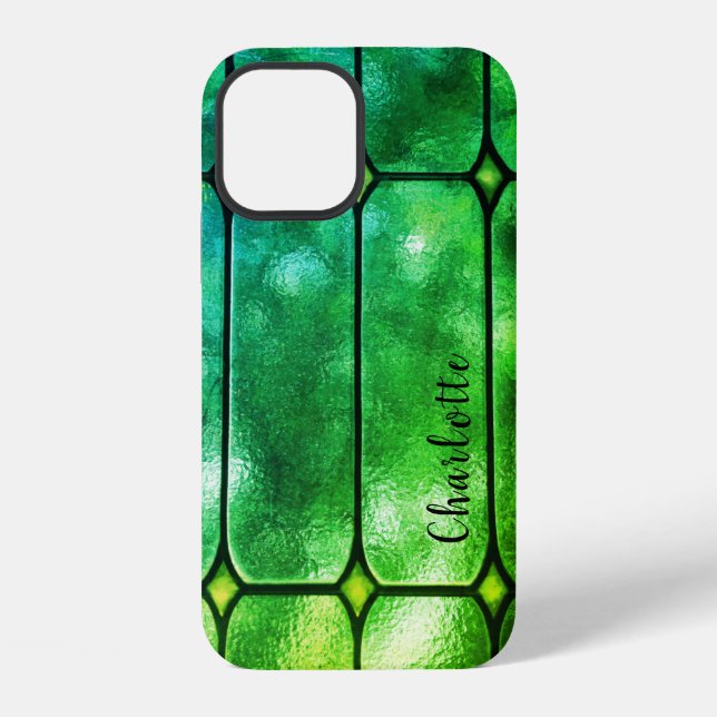 Emerald Window Personalised iPhone 12 Case (Back)