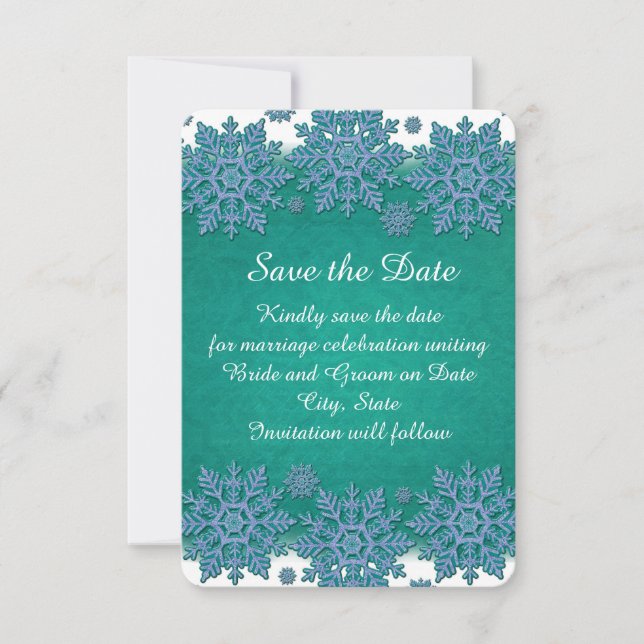 Emerald Winter Holiday Elegant Save the date (Front)