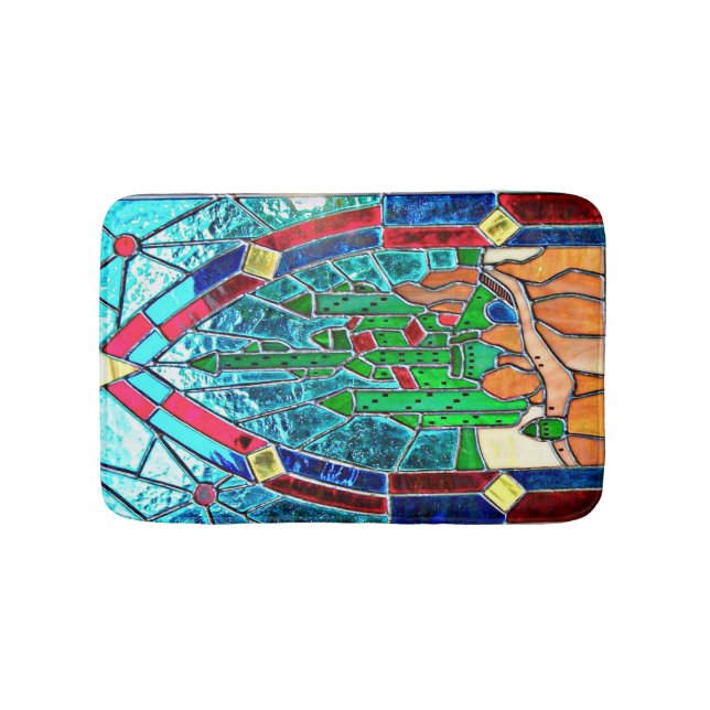Emerald Wizard of Oz Stainglass Castle Bath Mat (Front)