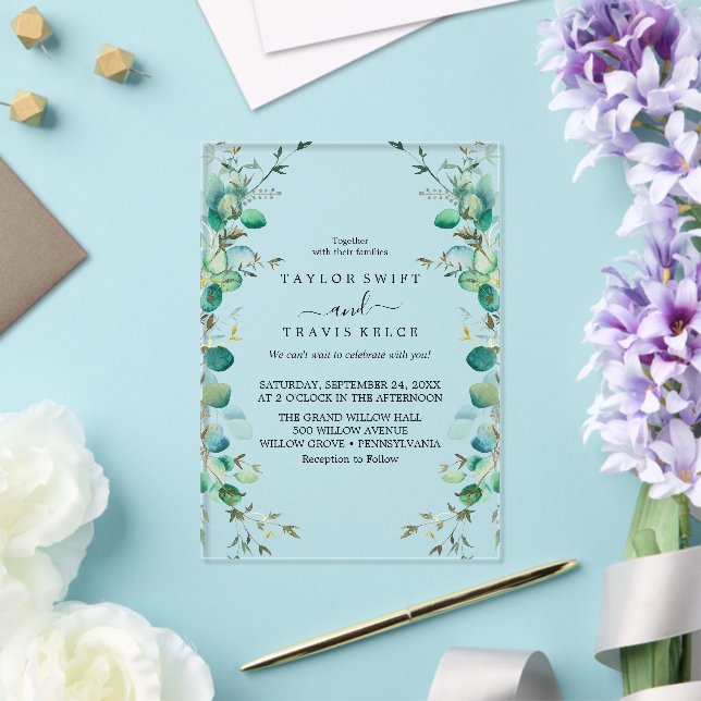 Emerald Woodland Acrylic Wedding Invitation (Insitu (Wedding))