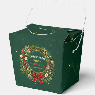 Emerald Wreath Christmas Party Favour Box