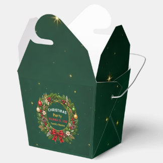 Emerald Wreath Christmas Party Favour Box