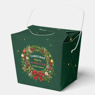 Emerald Wreath Christmas Party Favour Box