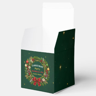 Emerald Wreath Christmas Party Favour Box