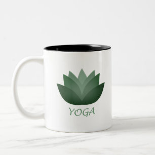 Emerald Yoga Lotus Flower Two-Tone Coffee Mug