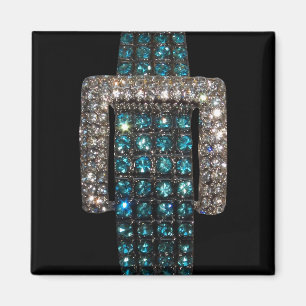 Emeralds and Diamonds Art Bling Bling Magnet