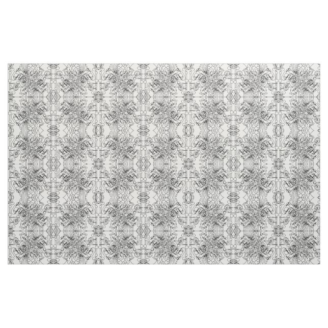 Emergence Fabric Pattern in black and white (Fat Quarter)