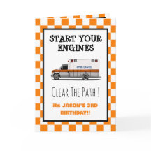 Emergency Ambulance Medic Boys Birthday Invitation