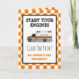 Emergency Ambulance Medic Boys Birthday Invitation
