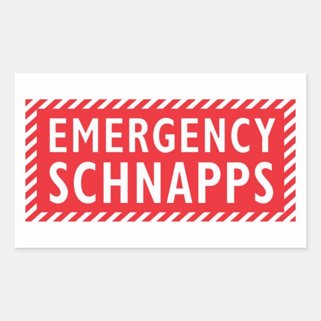 Emergency Booze Sticker - Schnapps (Front)