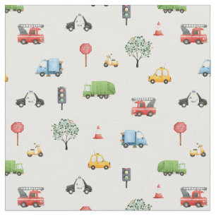 Emergency Cars rescue service Fabric