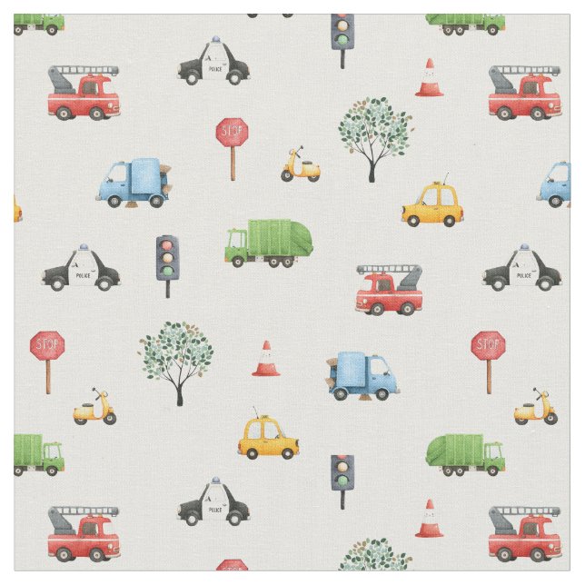 Emergency Cars rescue service toy car children kid Fabric (Close Up)