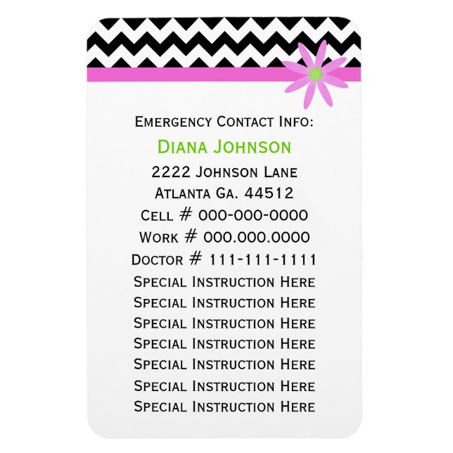 Emergency Contact: Babysitter Premium Magnet (Vertical)