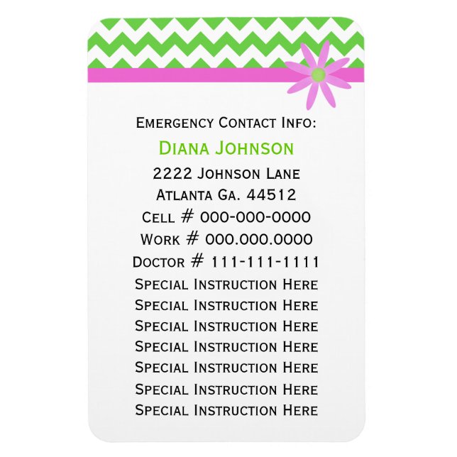 Emergency Contact: Babysitter Premium Magnet (Vertical)