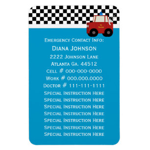Emergency Contact: Firetruck Magnet