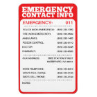 Emergency Contact Information List
