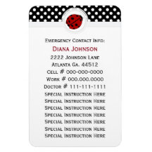 Emergency Contact: Ladybug And Polka Dot Magnet