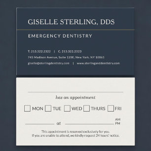 Emergency Dentistry Office Appointment Reminder Card
