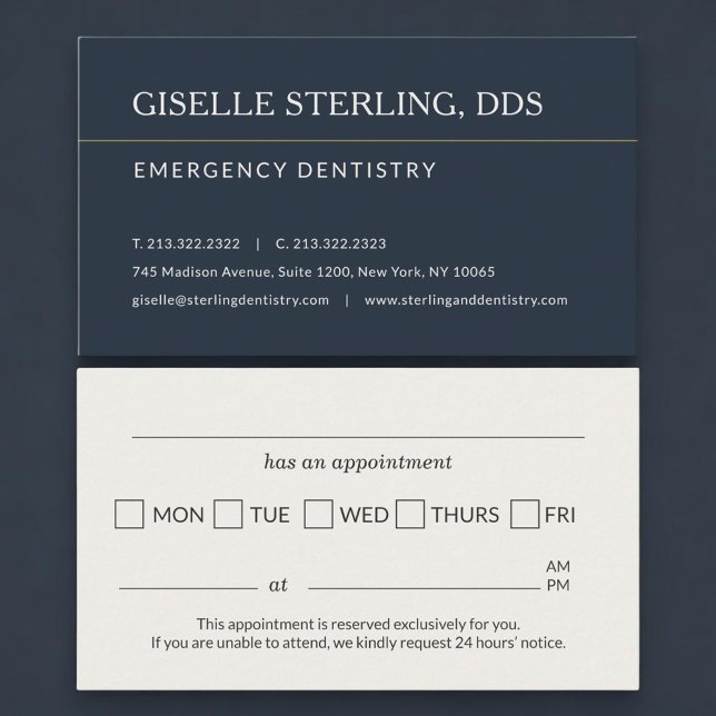 Emergency Dentistry Office Appointment Reminder Card (Creator Uploaded)