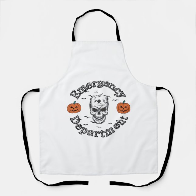 Emergency Departement Room Er Nurse Skeleton Hallo Apron (Front)