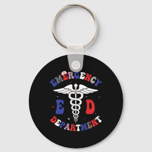 Emergency Department 4th Of July American Gift For Key Ring