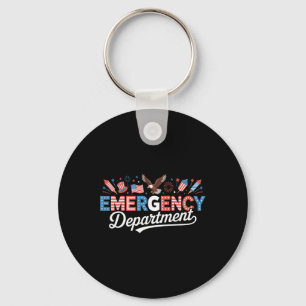 Emergency Department 4th Of July Usa Emergency Roo Key Ring