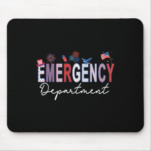 Emergency Department 4th Of July Usa Emergency Roo Mouse Pad