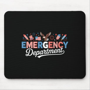 Emergency Department 4th Of July Usa Emergency Roo Mouse Pad