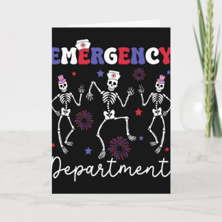 Emergency Department - American Flag 4th Of July  Card