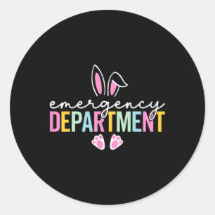 Emergency Department Bunny Emergency Room Er Nurse Classic Round Sticker