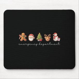 Emergency Department Christmas Ed Tech Nurse Merry Mouse Pad