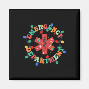 Emergency Department Christmas Er Nurse 2 Sided Magnet